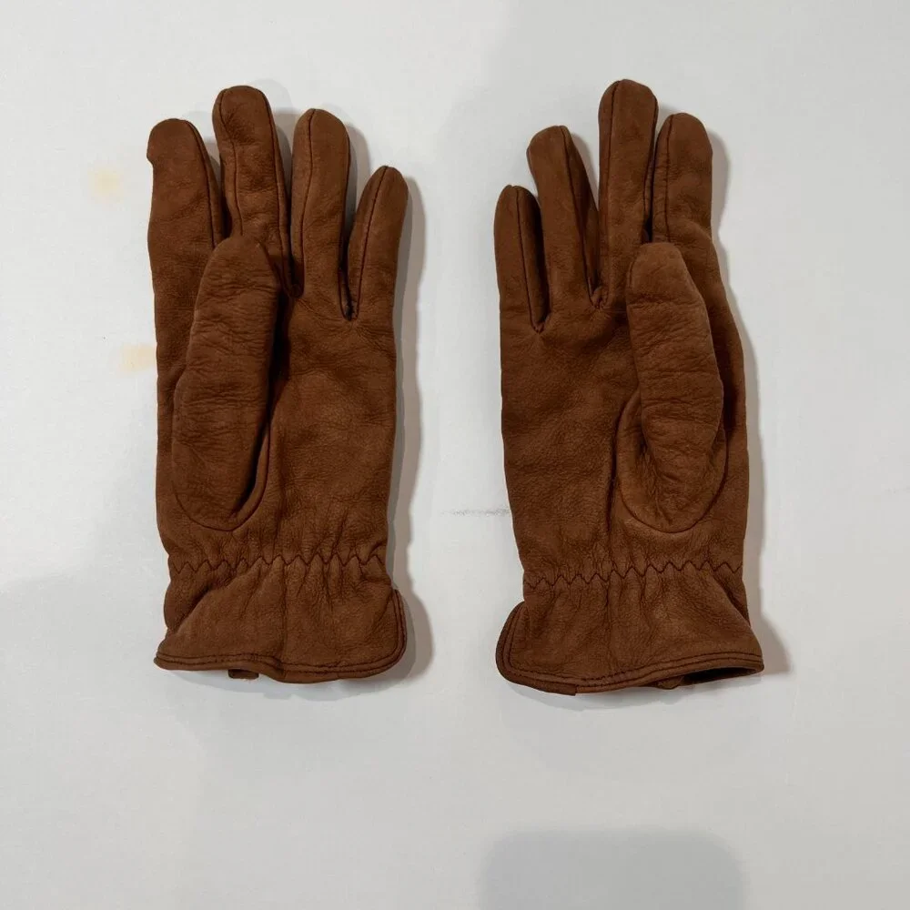 Brown Suede Gloves Size M